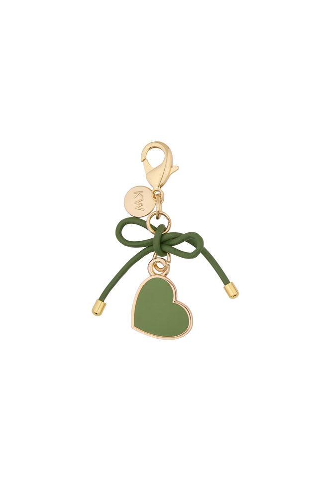 Karen Walker Heart Charm - Gold/Green