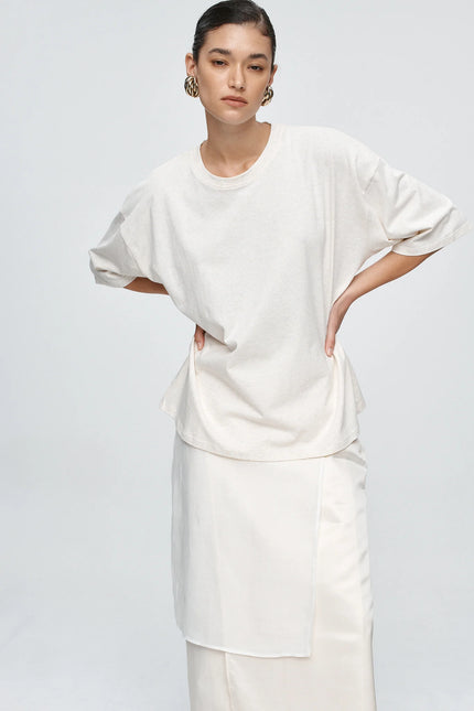 Marle Austin Tee - Cotton - Oat Marle