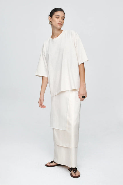 Marle Austin Tee - Cotton - Oat Marle