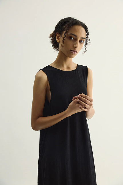 Pharlain Bobby Dress - Dobby Viscose - Black