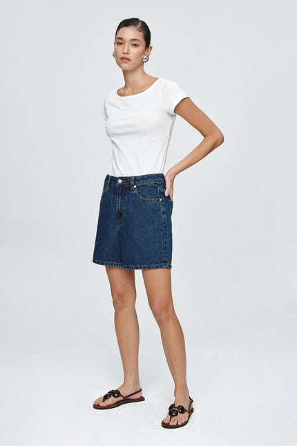 Marle Classic Jean Short - Classic Blue
