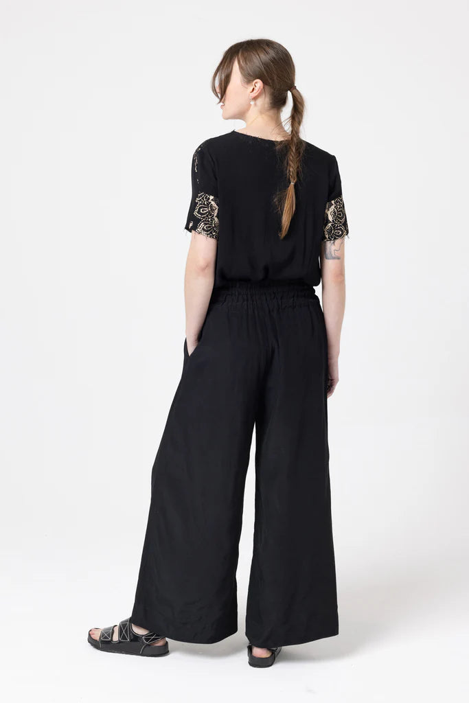 Company Of Strangers Flow Pants - Linen Rayon Slub - Black