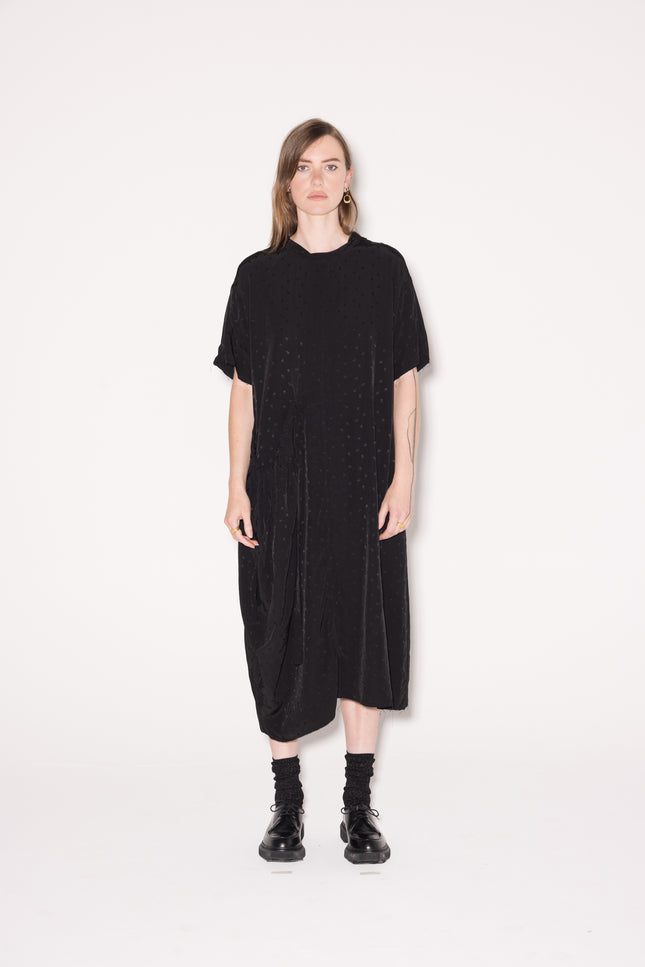 Company of Strangers Yang Dress - Rose Viscose - Black