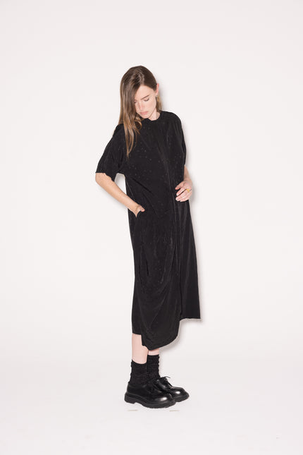 Company of Strangers Yang Dress - Rose Viscose - Black