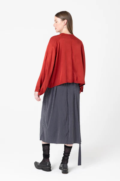 Company of Strangers Hyatt Jacket - Shiny Viscose Twill - Brick