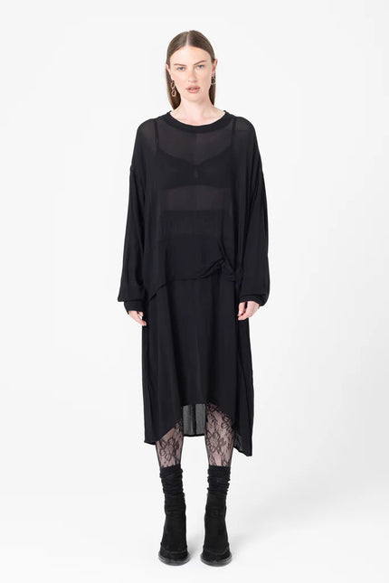Company of Strangers Mingle Dress - Black Sheer