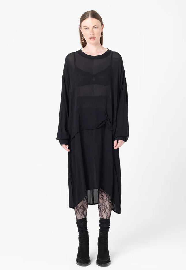 Company of Strangers Mingle Dress - Black Sheer