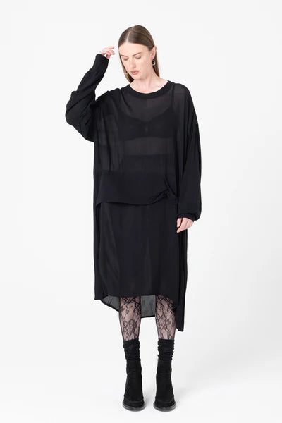 Company of Strangers Mingle Dress - Black Sheer