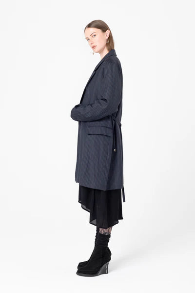 Company of Strangers Powersuit Jacket - Charcoal Wool Stripe