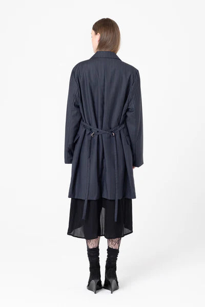 Company of Strangers Powersuit Jacket - Charcoal Wool Stripe
