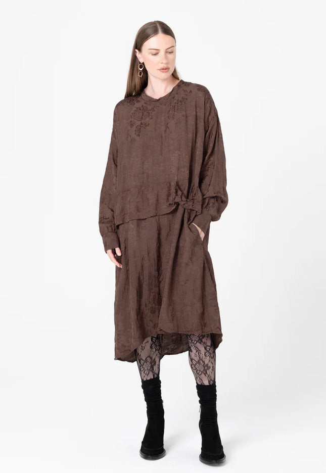Company of Strangers Mingle Dress - Cacao Jaquard
