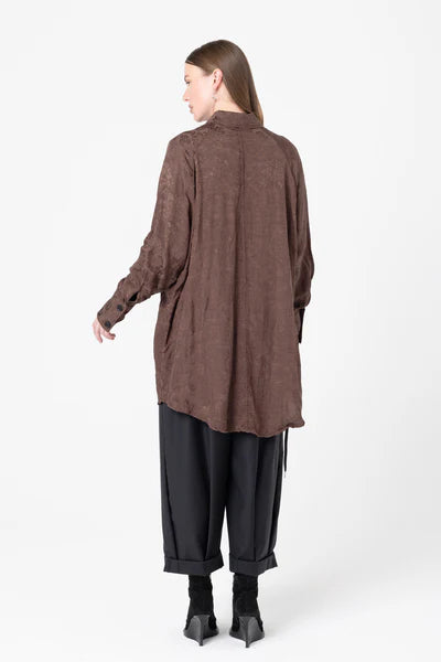 Company of Strangers Facts Shirtdress - Cacao Jaquard
