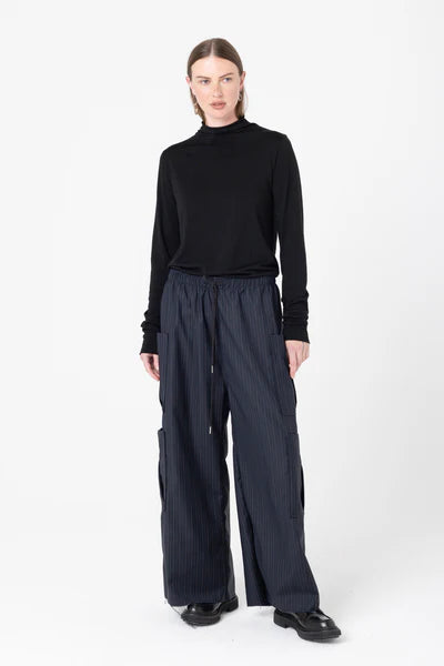 Company of Strangers Boredom Trackies - Charcoal Wool Stripe