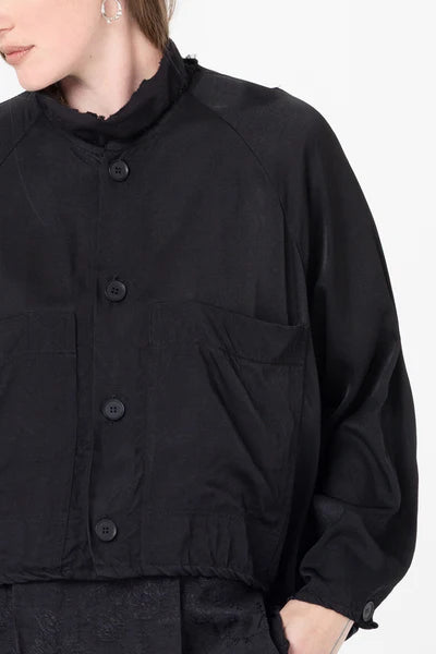 Company of Strangers Hyatt Jacket - Shiny Viscose Twill - Black