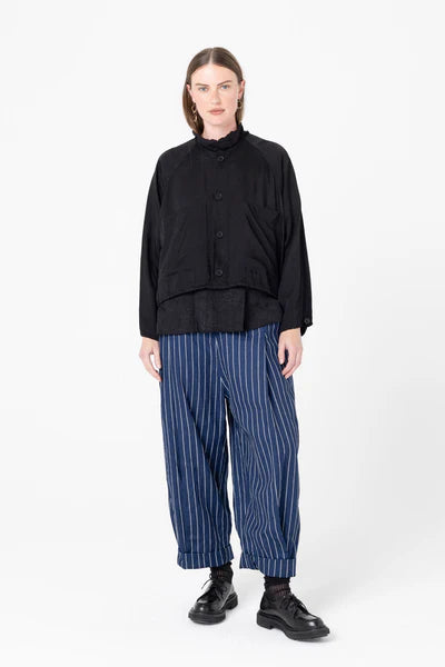 Company of Strangers Hyatt Jacket - Shiny Viscose Twill - Black