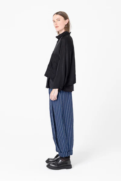 Company of Strangers Hyatt Jacket - Shiny Viscose Twill - Black
