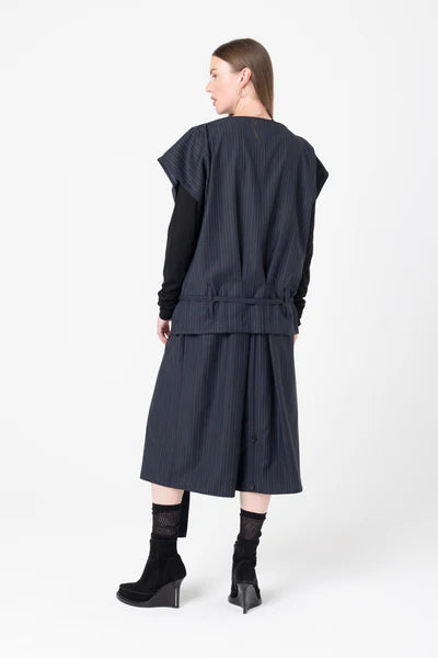 Company of Strangers Mirror Top - Charcoal Wool Stripe