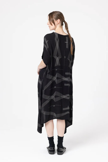 Company Of Strangers Circle Dress - Viscose - Process Print Black