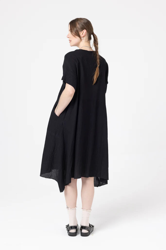 Company Of Strangers Circle Dress - Cotton Seersucker - Black