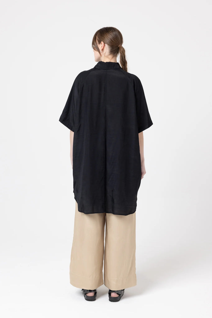 Company of Strangers Curve Shirt - Linen Rayon Slub - Black