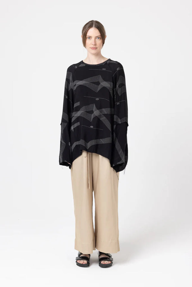 Company Of Strangers Minimal Sweater - Viscose -Process Print - Black