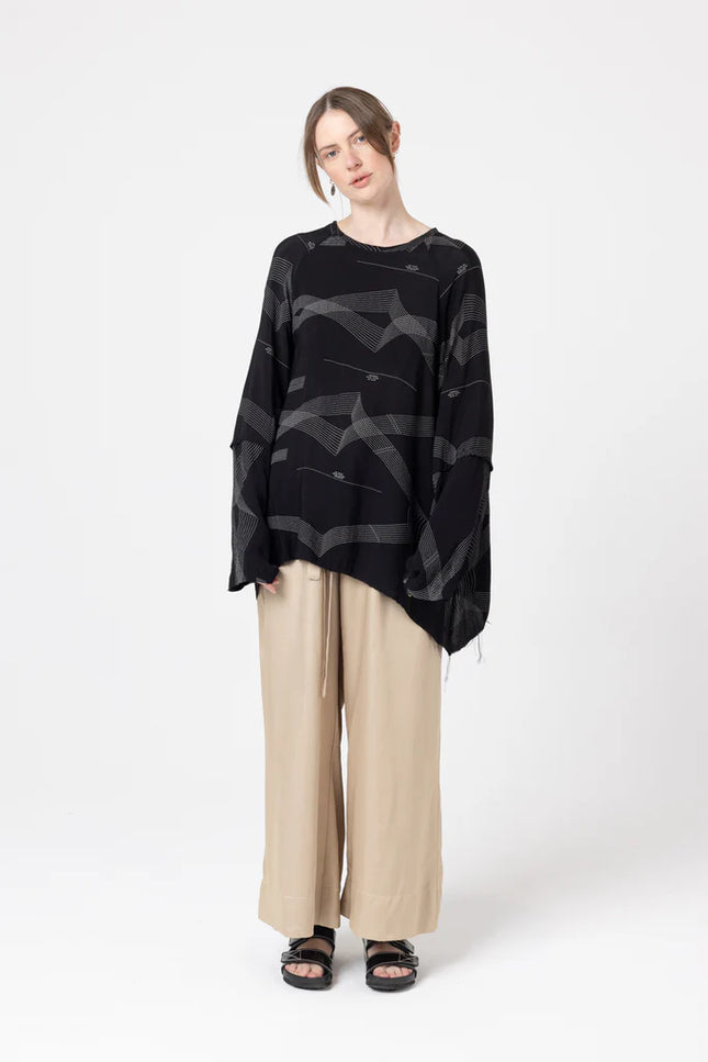 Company Of Strangers Minimal Sweater - Viscose -Process Print - Black