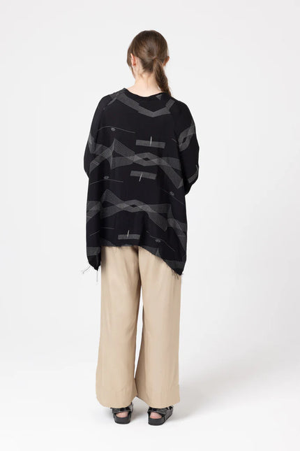 Company Of Strangers Minimal Sweater - Viscose -Process Print - Black