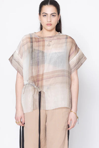 Company of Strangers Neurotic Tee - Coco Plaid