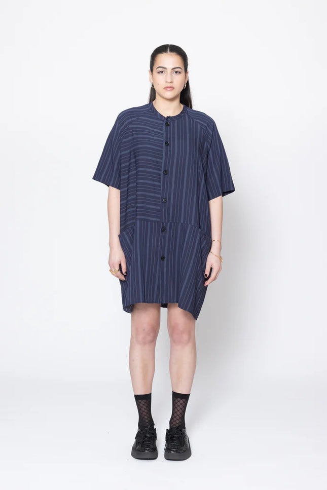 Company of Strangers Egos Shirtdress - Navy Stripe