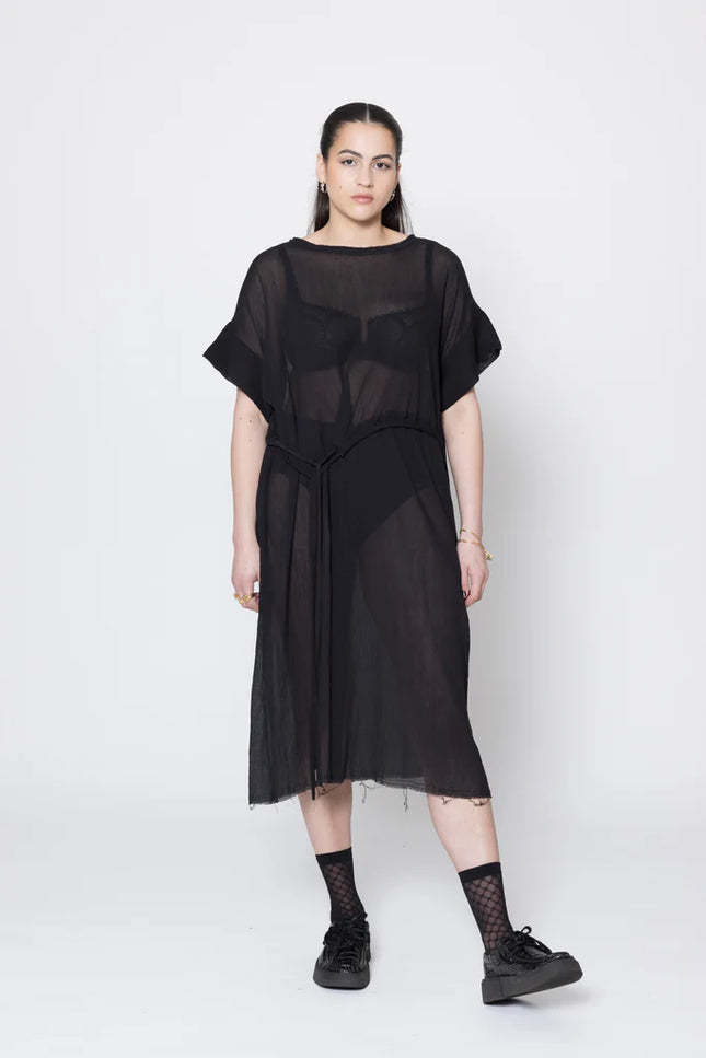 Company of Strangers Borderline Dress - Black Crinkle