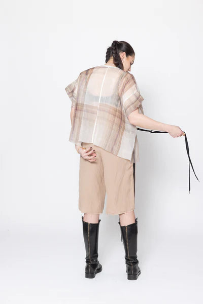 Company of Strangers Neurotic Tee - Coco Plaid