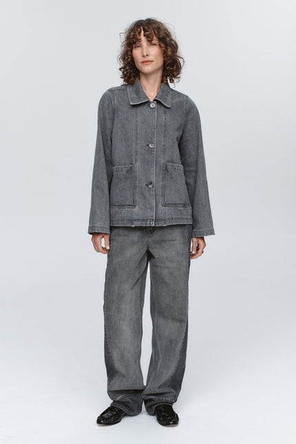 Marle Cropped Pea Jacket ~ Stone