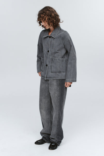 Marle Cropped Pea Jacket ~ Stone