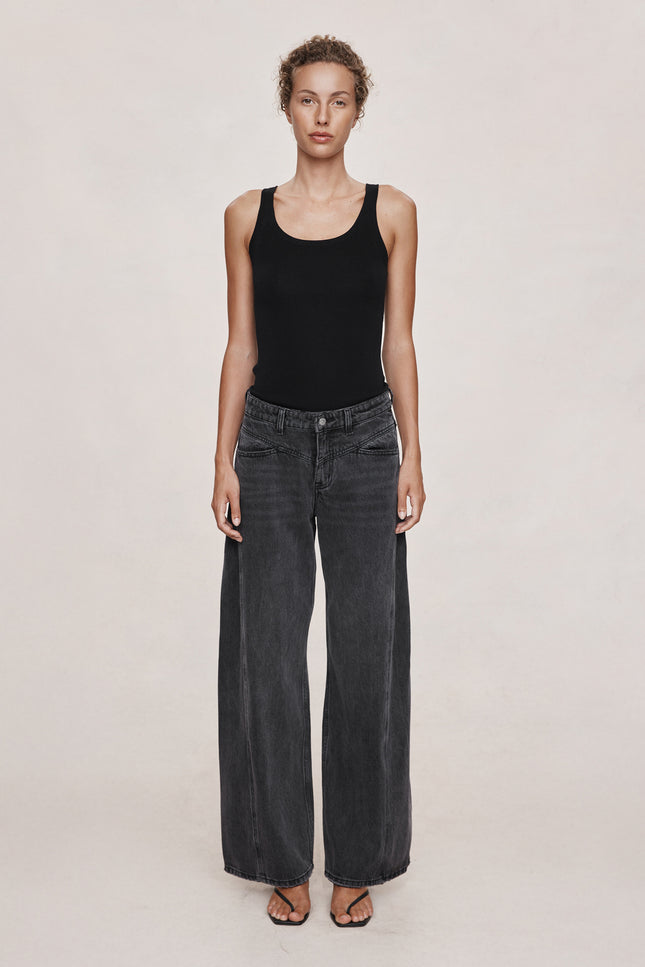 Marle Cross Stitch Jean - Faded Black