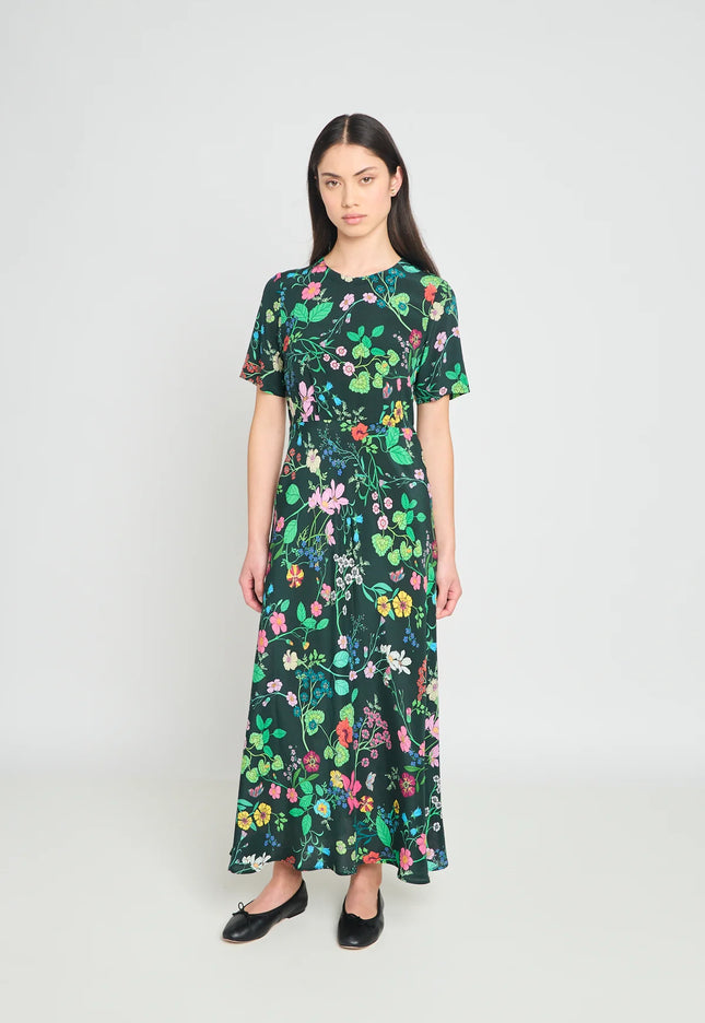 Twenty-Seven Names Madeleine dress - Deep green floral