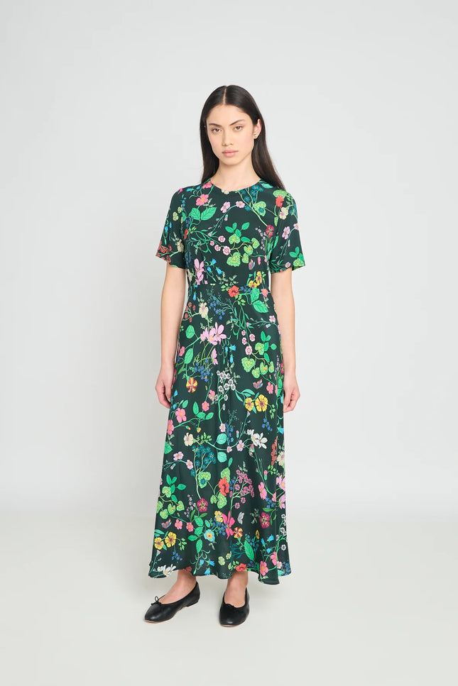 Twenty-Seven Names Madeleine dress - Deep green floral