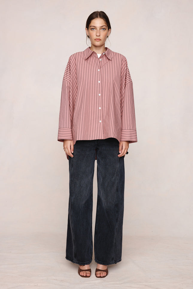 Marle Edie Shirt - Rosewood Stripe