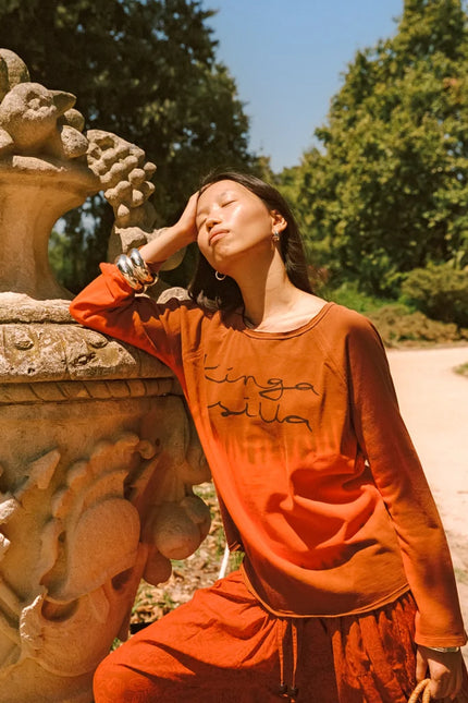 Kinga Csilla Fire Raw LS Tee - Rust
