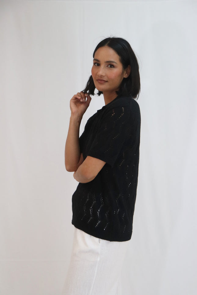 Tatano Vines Polo - Cotton - Black