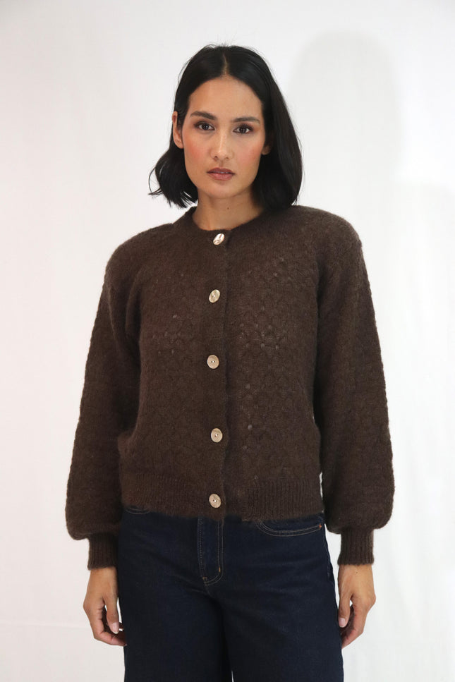 Tatano Asta Cardi - Mohair/Wool Mix - Chocolate