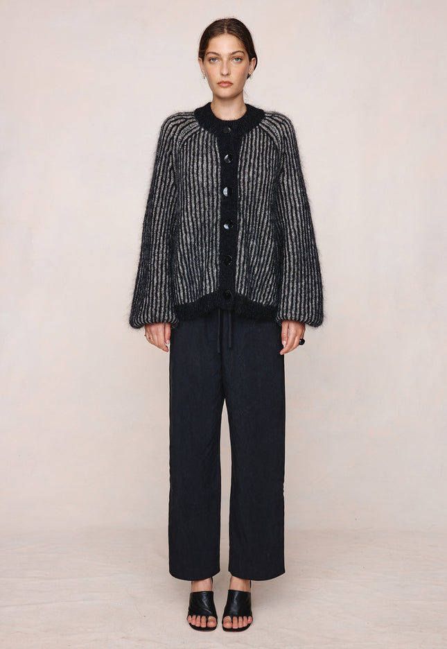 Marle Jasper Cardigan - Black/Greige