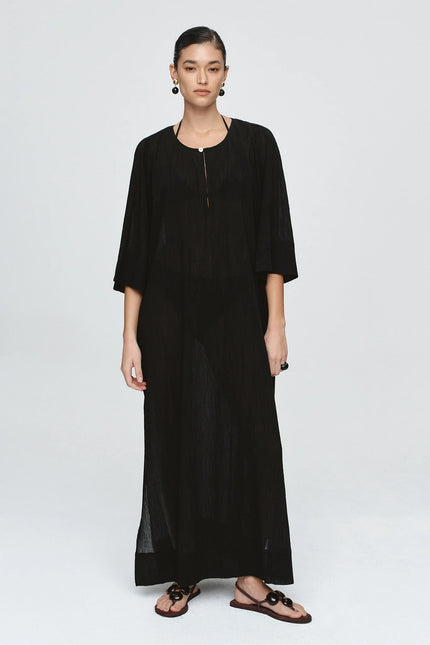 Marle Kaftan Cotton - Black Crinkle