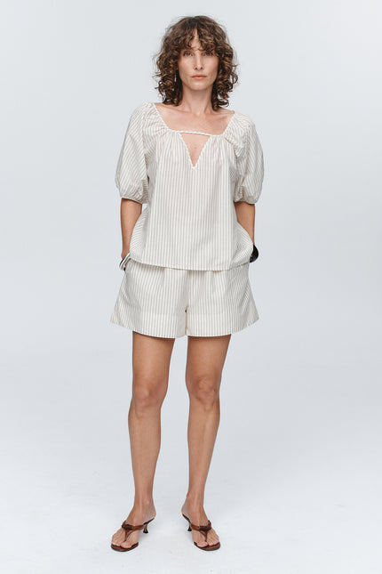 Marle Kendra Top - Grey Stripe