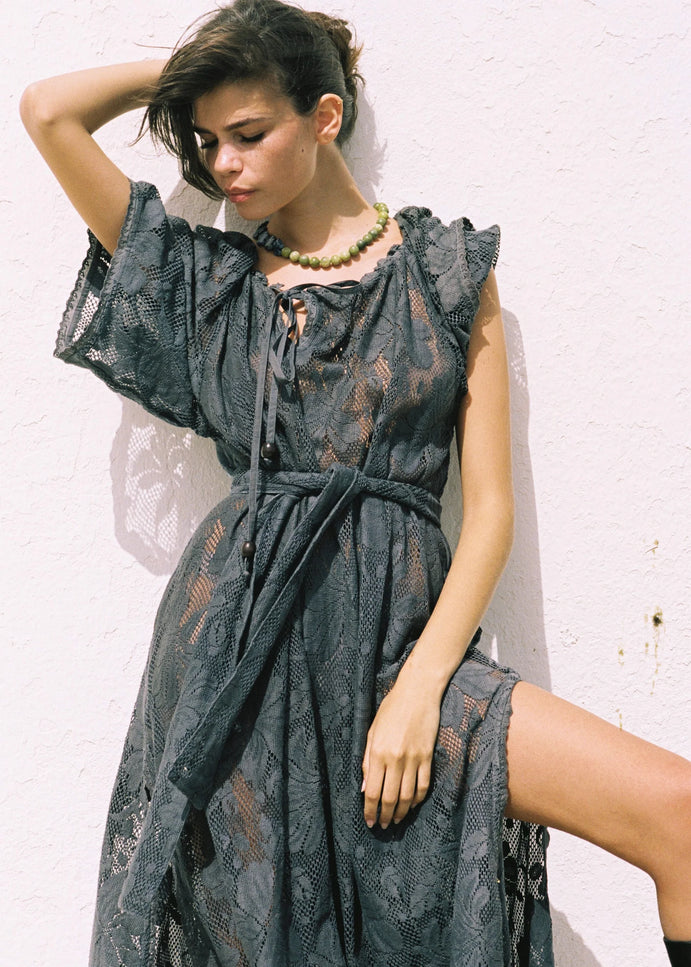 Kinga Csilla Midnight Lace Primavera Maxi Dress