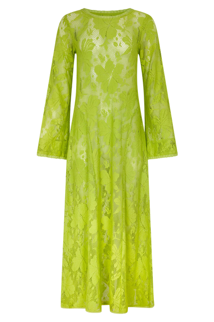 Kinga Csilla Nova Lace Cherry Maxi Dress - Citron