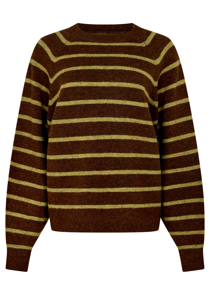 Kinga Csilla Umore Stripe Knit Jumper - Chocolate Brown