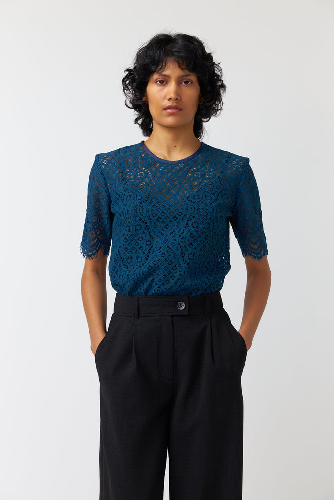 Kate Sylvester Lucia Top - Lace - Teal