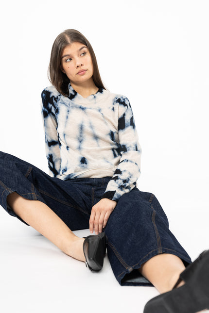 Dinadi - MERINO Shibori Sweater - Space Blue