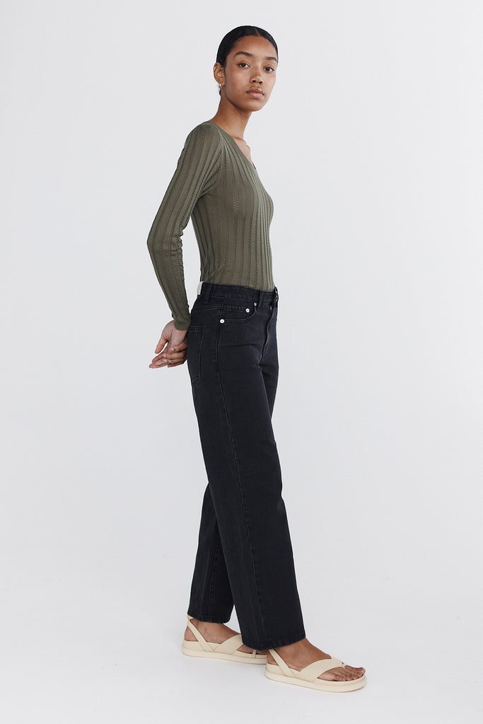 Marle Wide Leg Jean - Black`