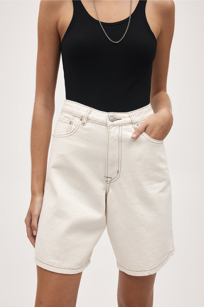 Marle Relaxed Jean Short - Organic Cotton - Ecru